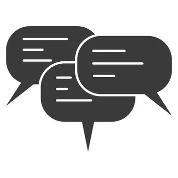 Group chat icon discussion text and voice conference, chat team speech bubbles Stock Illustration
