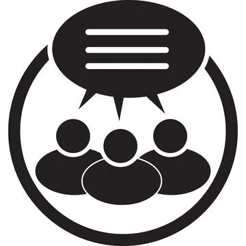 Group chat icon on white background. global communicate sign. Stock-Illustration