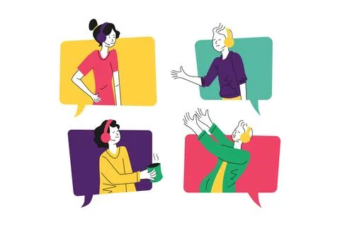 Group Chat Illustration Stock Illustration