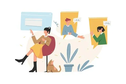 Group Chat Illustration Stockillustratie
