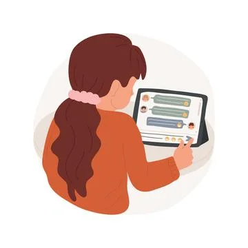 Group chat isolated cartoon vector illustration. Ilustración de archivo