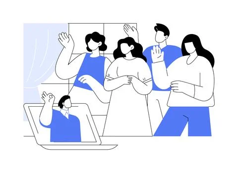 Group chat isolated cartoon vector illustrations. Ilustración de archivo