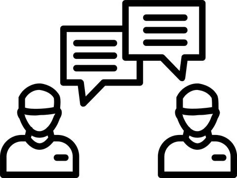 Group Chat Line Icon Design Stock Illustration
