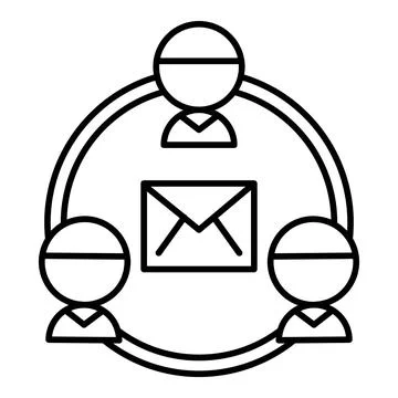 Group Chat Line Icon Stock Illustration