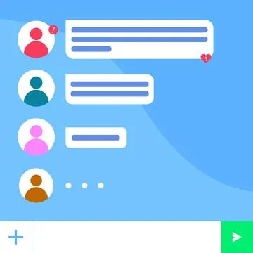 Group chat online messaging web or smartphone app illustration Stock Illustration