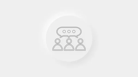 Group Chat. People group with bubble speeche on white background. Stock Footage 156134038