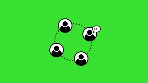 Group chat speech bubble icons on green screen animation 4K video Stock Footage 334858148