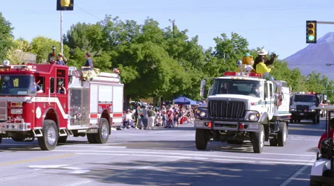Group of cheerleaders in a parade. Stock Footage 52267147