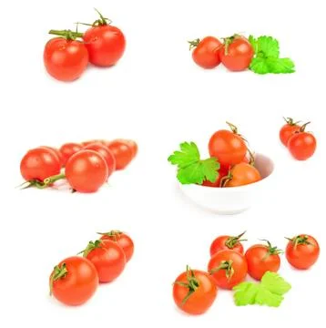 Group of cherry on a white background clipping path Foto stock