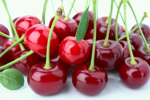 Group of cherry on a white Stock Photos