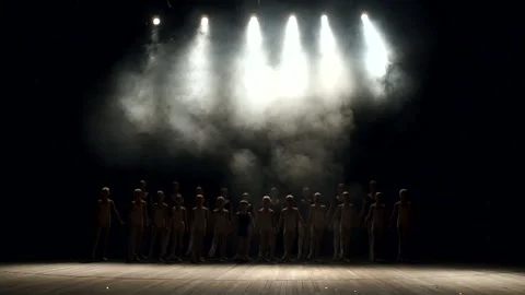 A group of children bow at the end of performance. Stock Footage 88949827