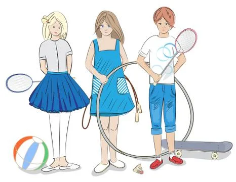 Group of children Stock Illustration