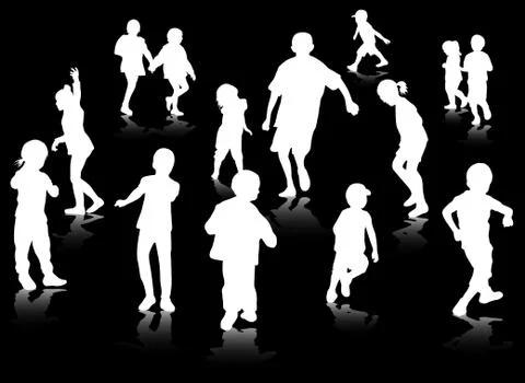 Group of children Stock Illustration