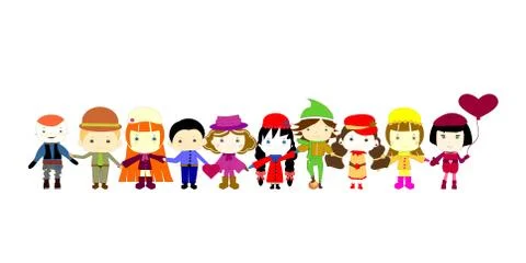 Group of children Stock Illustration