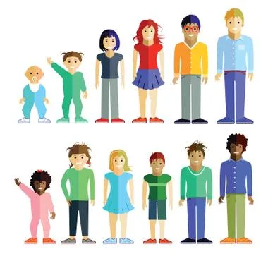 Group of children Stock Illustration