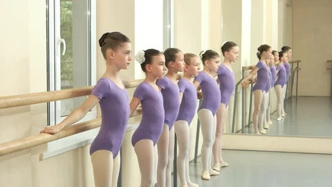 Group of children at a lesson of ballet. Stock Footage 97438741