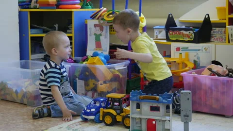 Group of children playing at kindergarten. Stock Footage 134022181