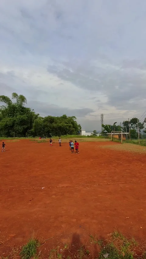A group of children warming up by running on a field Stock Footage 325513530