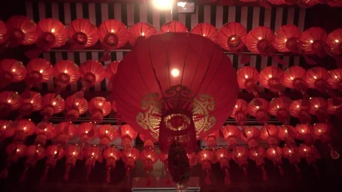 Group of Chinese lanterns during Chinese new year festival. Stock Footage 312973909