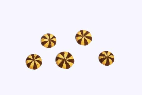 Group of chocolate flavored biscuits with a bright background Stock Photos