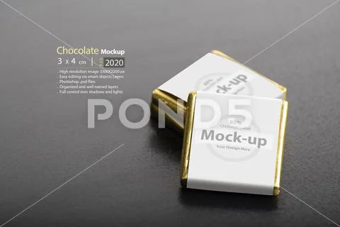 Group of chocolates on table mock-up series Modello PSD