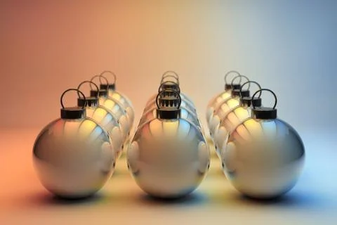 Group of christmas baubles Stock Illustration