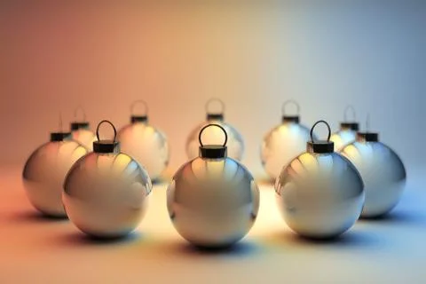 Group of christmas baubles Stock Illustration