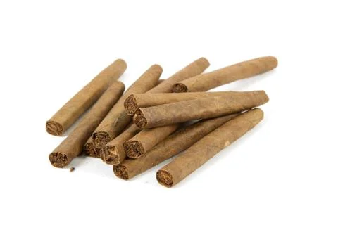 Group of cigars on a white background Foto stock