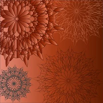 Group circular patterns on a brown background Stock Illustration