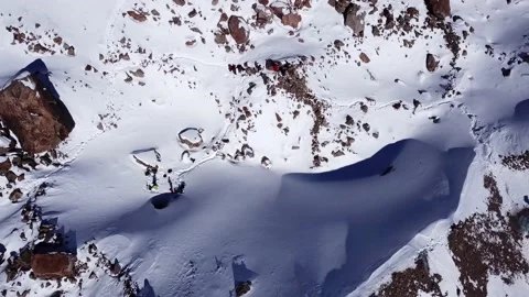 A group of climbers is walking in the mountains. Stock Footage 150306196