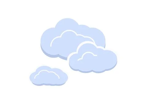 Group of cloud vector isolated on white background  08 Stock Illustration