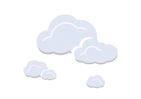 Group of cloud vector isolated on white background  07 Stock Illustration