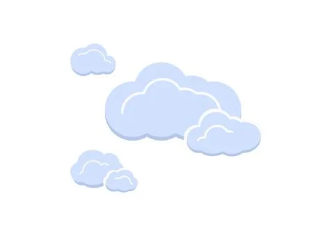 Group of cloud vector isolated on white background  06 Stock Illustration