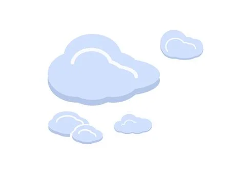 Group of cloud vector isolated on white background  05 Stock-Illustration