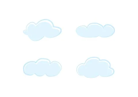 Group of cloud vector isolated on white background  02 Stock Illustration