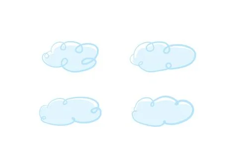 Group of cloud vector isolated on white background  01 Stock Illustration