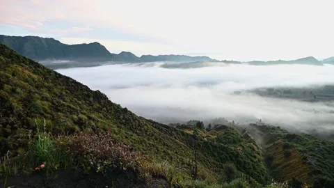 A group of clouds in the sky over a volcano Video stock 130765720