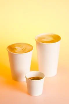 Group of coffee drinks Stock Photos