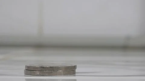 Group of Coin stop motion seen. Stock Footage 139131391