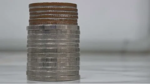 Group of Coin stop motion seen. Stock Footage 139131426