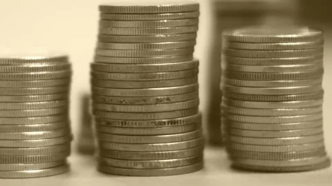 Group of coins. Stock Footage 148629078