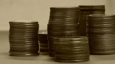 Group of coins. Stock Footage 148629116