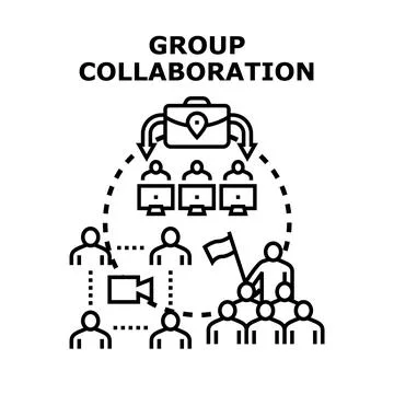Group collaboration concept illustrating teamwork and business partnership Stock Illustration