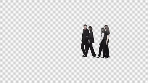 A group of colleagues in busines clothes are walking together and talking Stock Footage 202336642