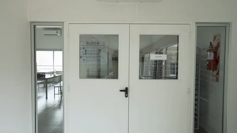 Group of college students walking in corridor Stock Footage 106268312