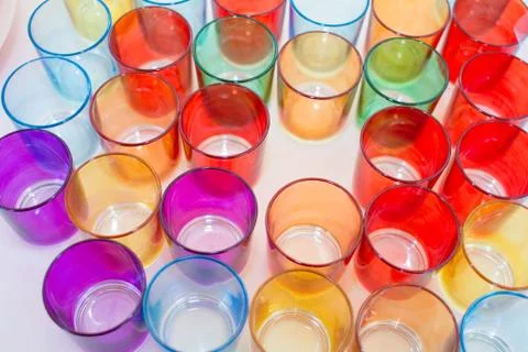 A group of colored glasses Stock Photos