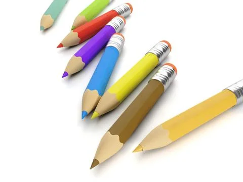 Group of colored pencils Stock Illustration