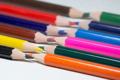 Group of colored pencils Stock Photos