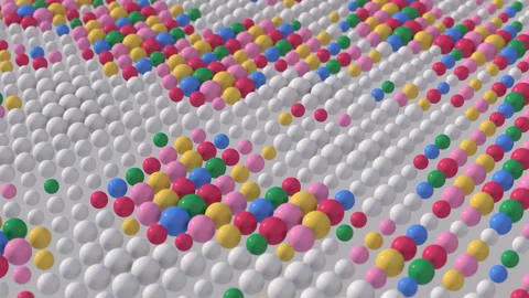 Group of colorful balls morphing. Abstract animation, 3d render. Stock Footage 220931986