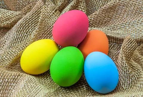 Group of colorful easter egg Stock Photos
